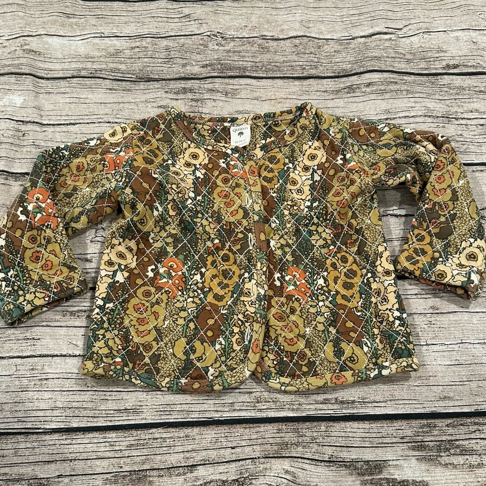 Kate Quinn Organic Quilted Button Front Jacket Size 18-24 Months